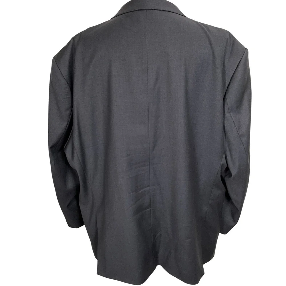 SACARI CLASSIC Suit Mens 56S 48W 26L Charcoal Gray Super 150 Wool Classic Career